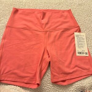 Pink lululemon align biker shorts, size 10, 6 inches